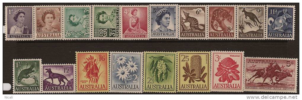 AUSTRALIA 1959-64 Set (18) SG 308-27 HM RO241 - Neufs