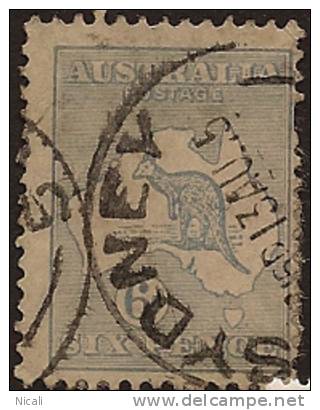 AUSTRALIA 1913 6d Ultramarine Roo SG 9 U RF17 - Used Stamps