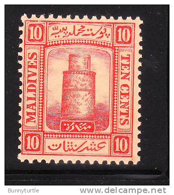 Maldives Islands 1909 Minaret Of Juma Mosque 10c MNH - Maldives (...-1965)