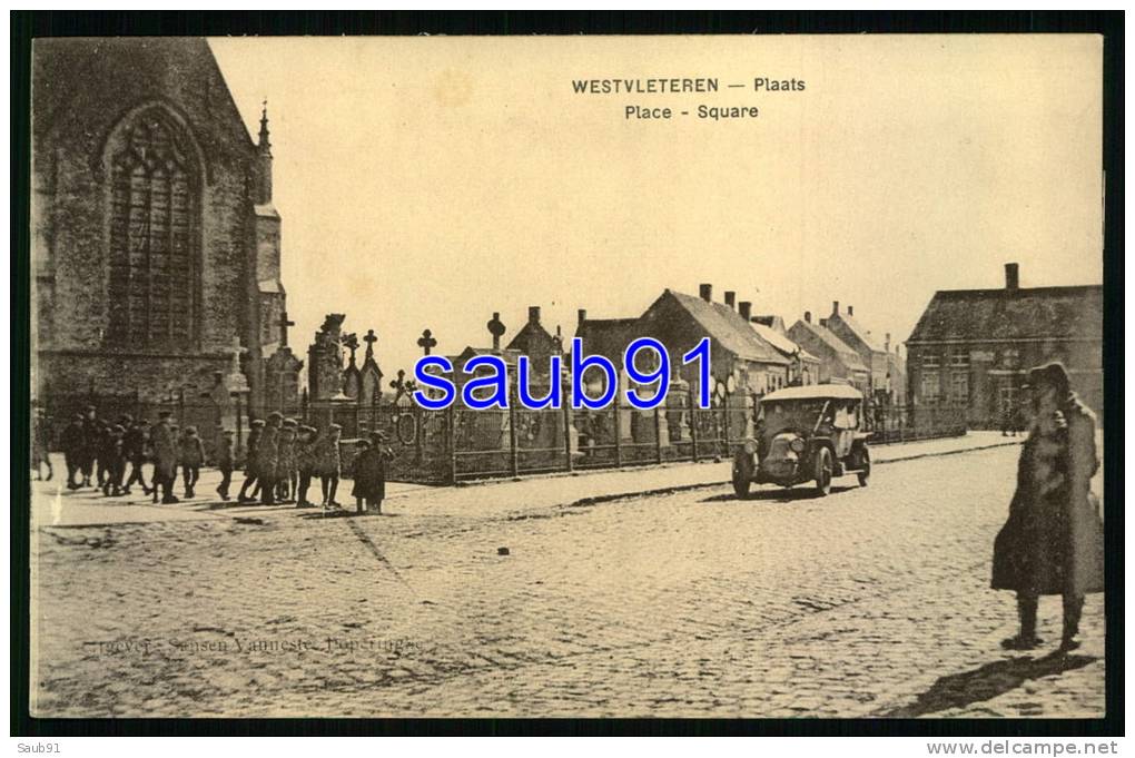 Vleteren  - Westvleteren -  Platz - Place  -  Guerre 1914-1918  - Animée -  Automobile Renault Ou Bayard ? - Réf :27770 - Vleteren