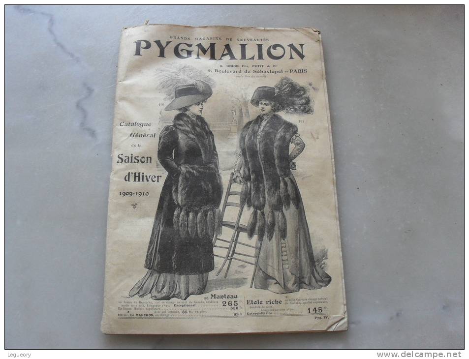 Catalogue De Mode  Pygmalion 9 Bvd Sebastopol  Paris  1909 1910 - Fashion