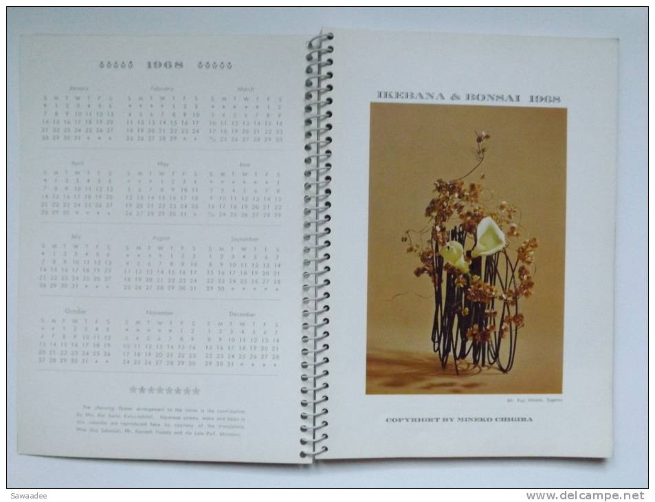 AGENDA - CALENDRIER - JAPON - THE IKEBANA & BONSAI - 1968 - Autres & Non Classés