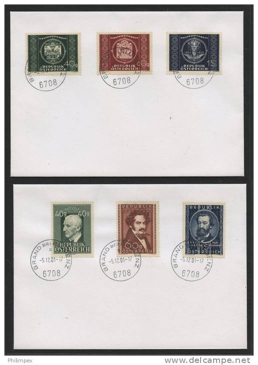 AUSTRIA, 8 COVERS WITH STAMPS FROM 1949-50 USED IN 2001, CV EURO 310 - Collections