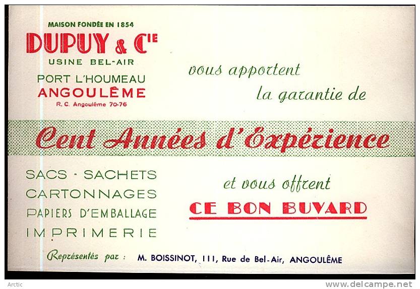 Buvard : Dupuy & Cie Angoulème 16 - Papelería