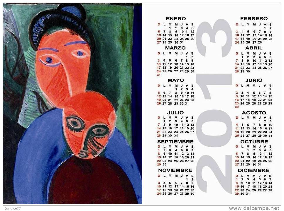 Calendar Pocket 2013 Picasso - 10 Differents Calendars 6,7x9,7 Cm. Aprox. - Tamaño Grande : 2001-...