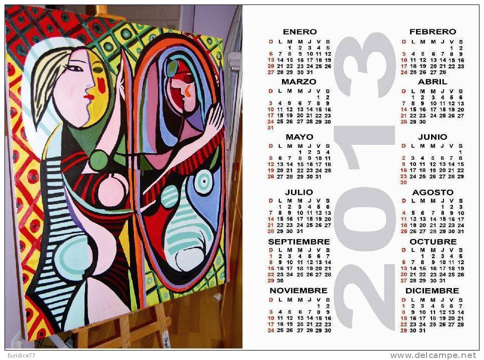 Calendar Pocket 2013 Picasso - 10 Differents Calendars 6,7x9,7 Cm. Aprox. - Tamaño Grande : 2001-...
