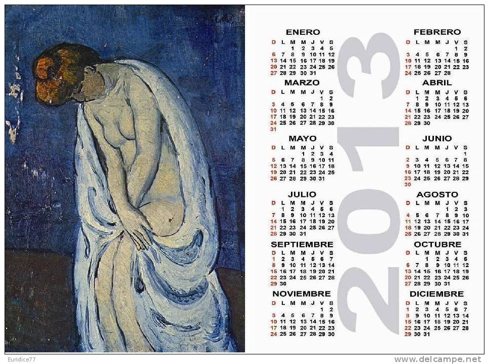 Calendar pocket 2013 Picasso - 10 differents calendars 6,7x9,7 cm. aprox.