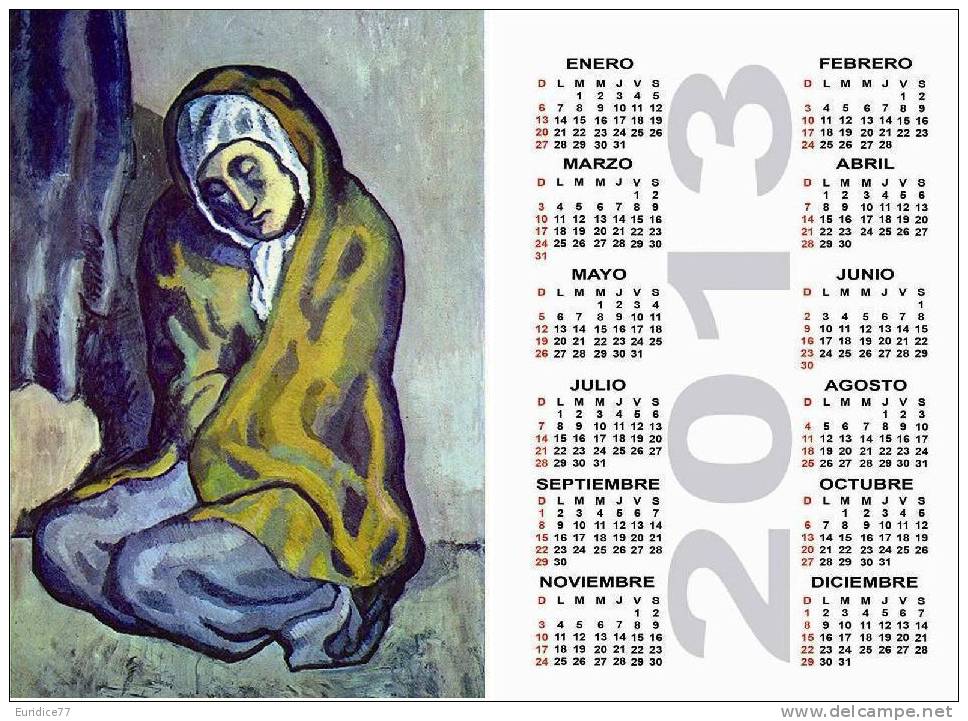 Calendar pocket 2013 Picasso - 10 differents calendars 6,7x9,7 cm. aprox.