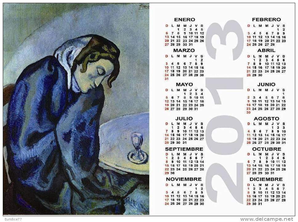 Calendar pocket 2013 Picasso - 10 differents calendars 6,7x9,7 cm. aprox.