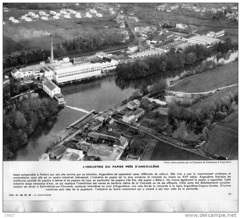 SAINT MICHEL SUR CHARENTE PRES ANGOULEME 1963/ ETS LAROCHE JOUBERT USINE  DE PAPIER  PHOTO FORMAT 24X20CM EDITION 1963 - Lieux