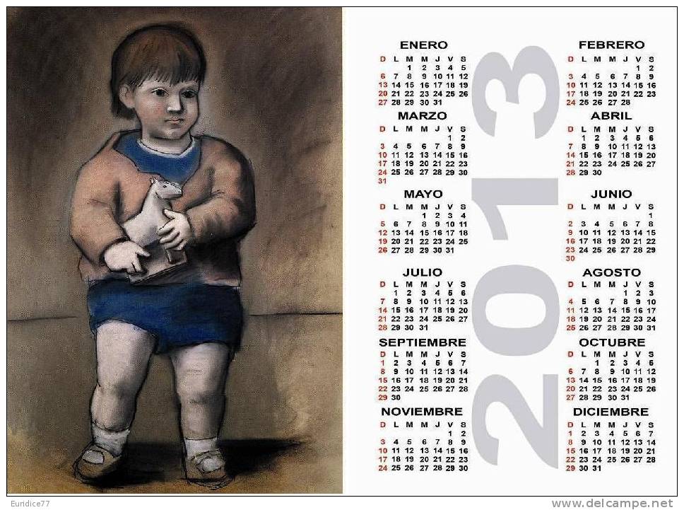 Calendar Pocket 2013 Picasso - 25 Differents Calendars 6,7x9,7 Cm. Aprox. - Tamaño Grande : 2001-...