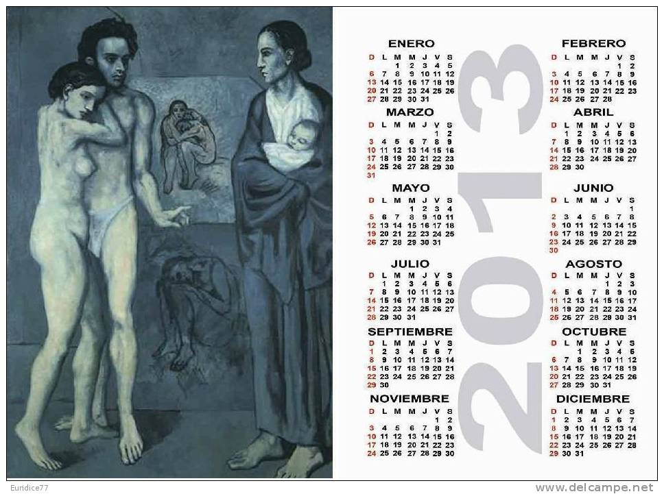 Calendar pocket 2013 Picasso - 25 differents calendars 6,7x9,7 cm. aprox.