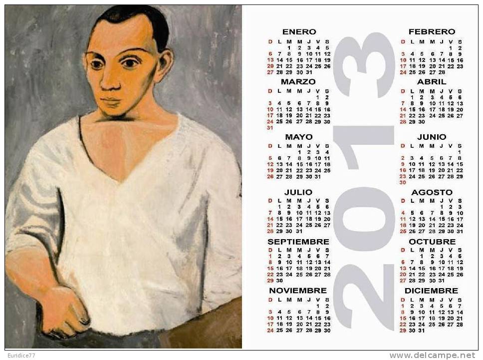 Calendar pocket 2013 Picasso - 25 differents calendars 6,7x9,7 cm. aprox.