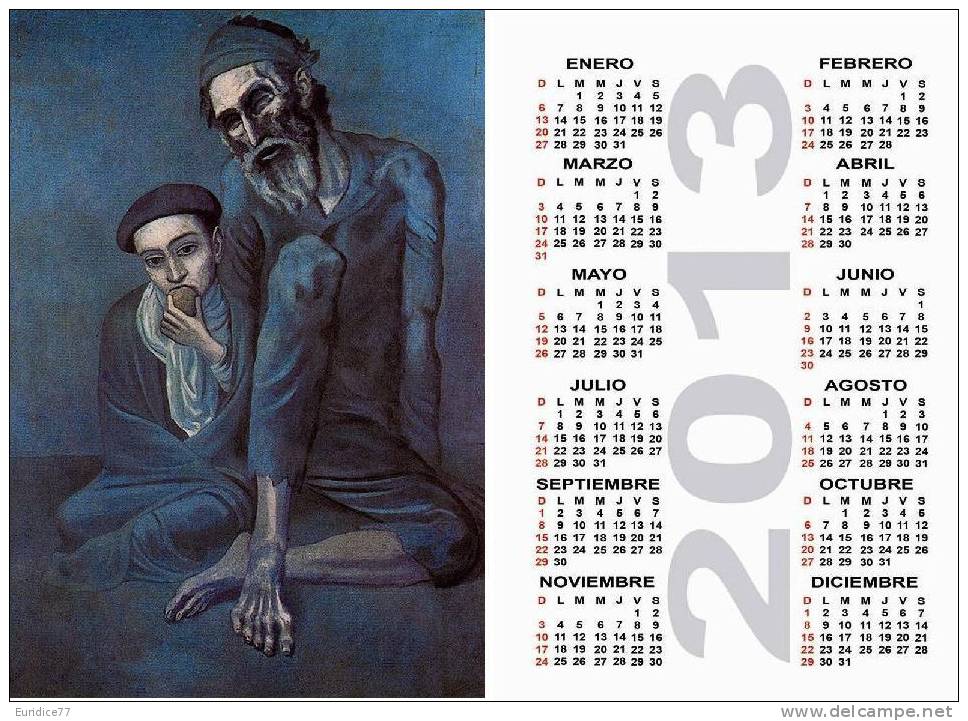 Calendar pocket 2013 Picasso - 25 differents calendars 6,7x9,7 cm. aprox.