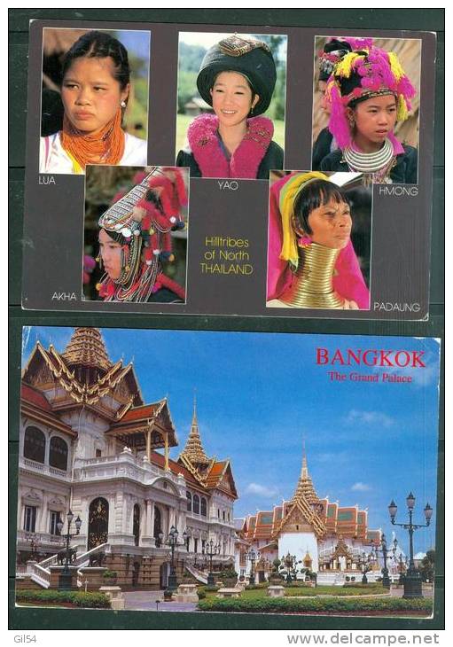 2 Scans , Lot De 2 Cartes Postales Affranchies Pour La France    Am55 - Thaïlande