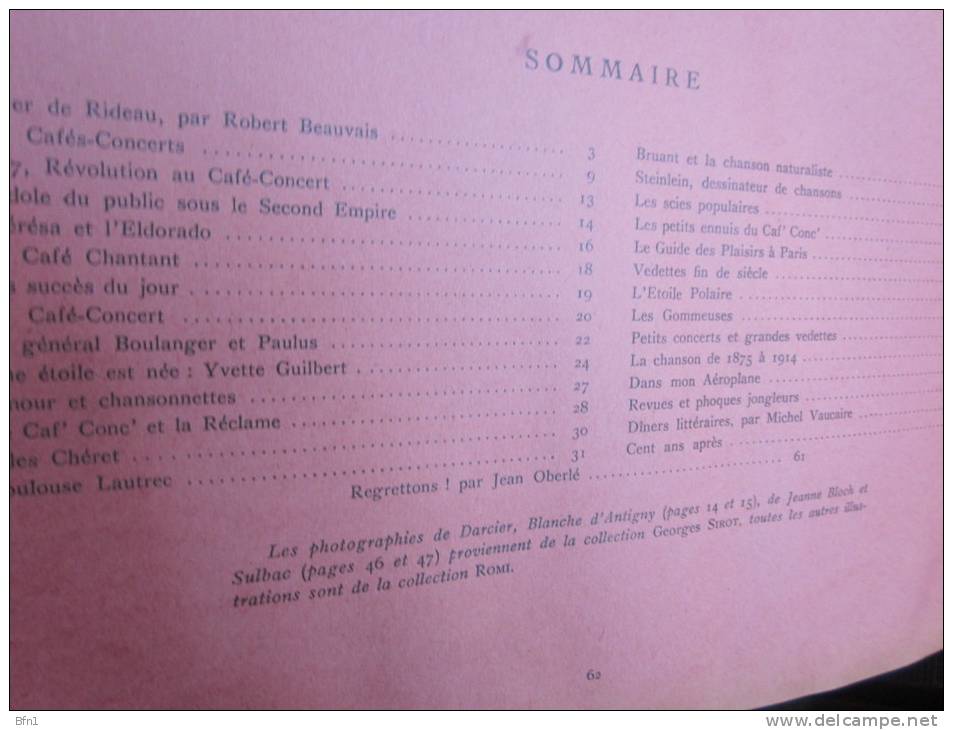 PETITE HISTOIRE DES CAFES CONCERTS PARISIENS - 1950 - ROMI-   BELLES DEDICACES