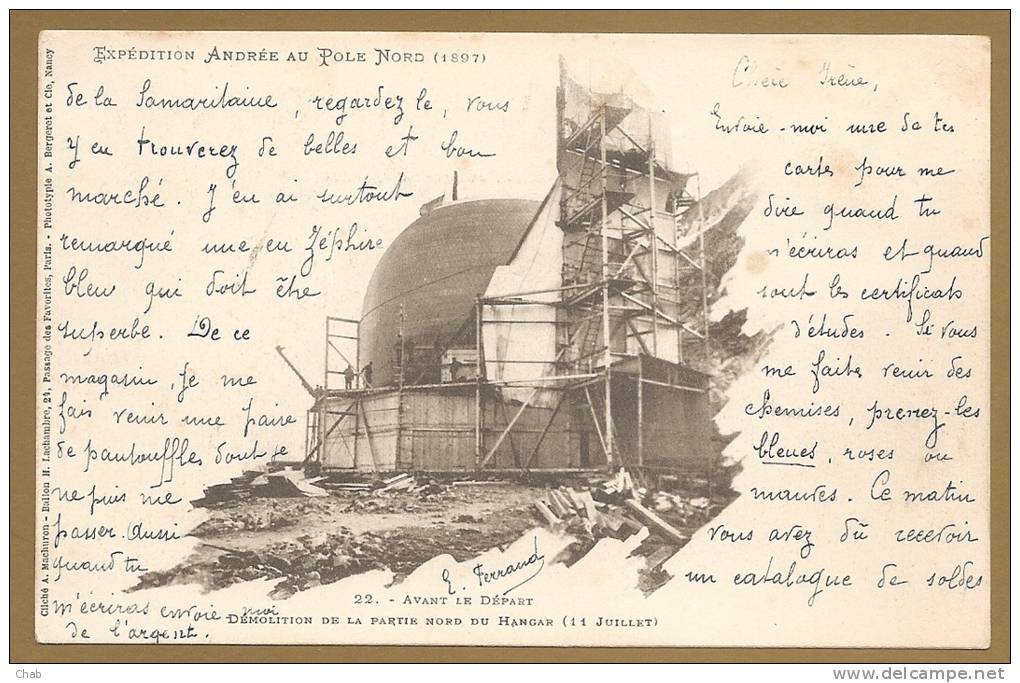 BELLE C.P.A  PRECURSEUR - EXPEDITION ANDREE AU POLE NORD (1897) - Démolition De La Partie Nord Du Hangar (11 Juillet) - Missionen