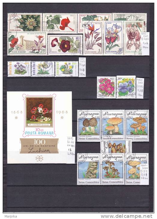 FLORA world wide, Plants, Flowers, Mushrooms, Fruits, over 219 stamps