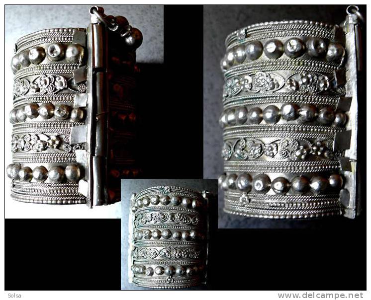 Ancienne Manchette D'Oman / Old Omani Silver Cuff Bracelet INDISPONIBLE * - Ethniques