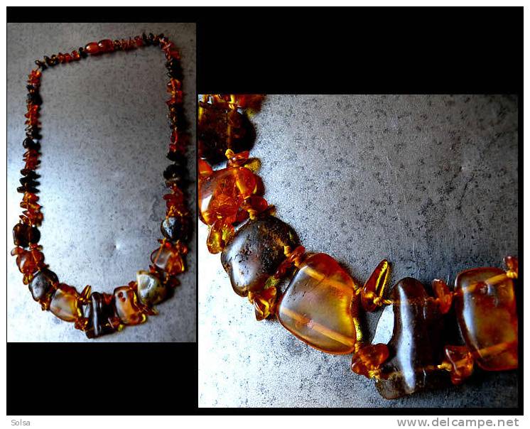 Ancien Collier En Ambre / Vintage Russian Amber Necklace - Etnica