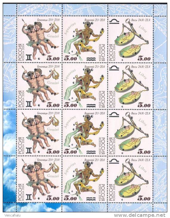 Russland 2004  -  Zodiac, MS,  MNH - Astrology