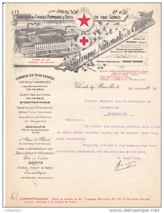 FABRIQUE DE CIGARES,POMMADES & PATES EN TOUS GENRES / VILVORDE-LEZ-BRUXELLES 1923  (F211) - 1900 – 1949
