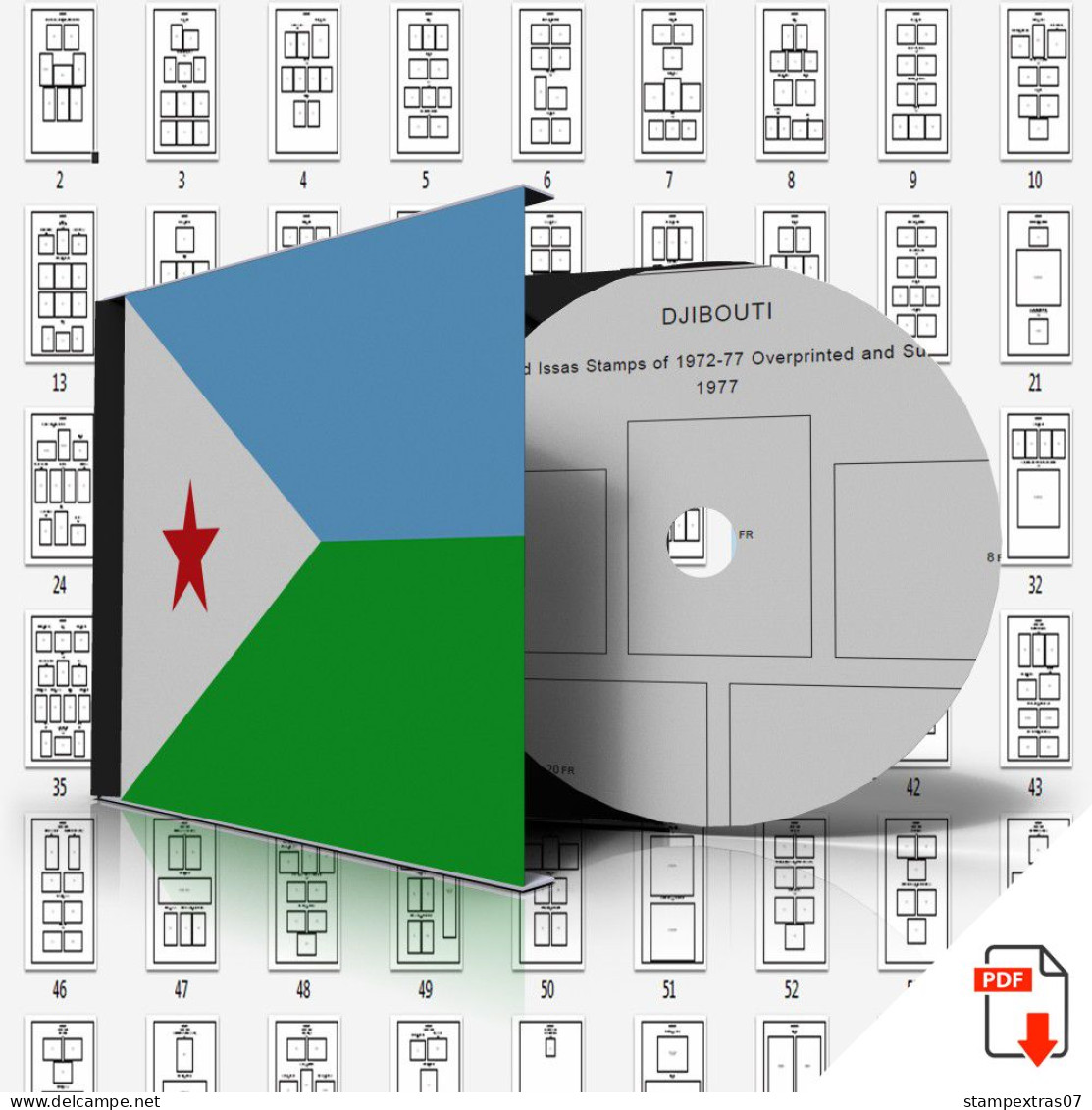 DJIBOUTI STAMP ALBUM PAGES 1972-2006 (163 Pages) - Engels