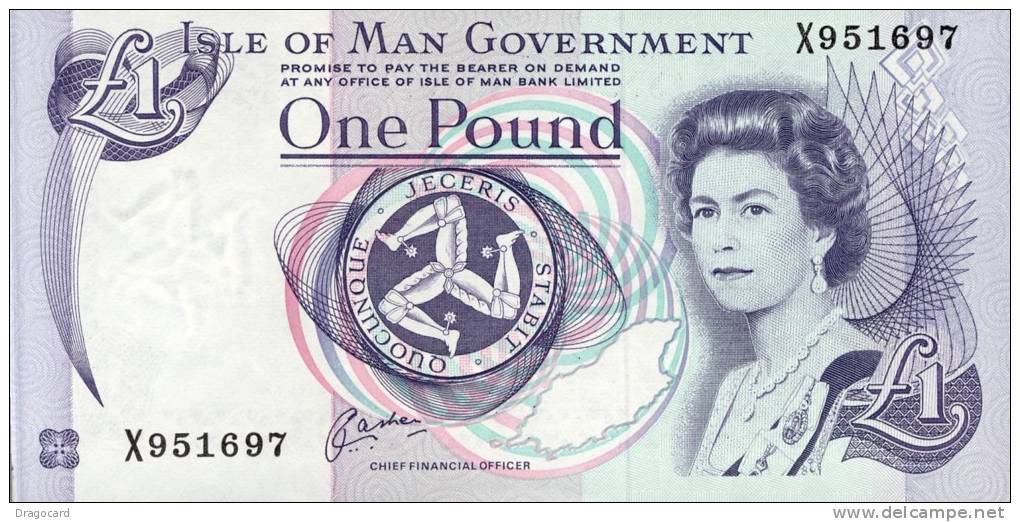 ISLE OF MAN - ONE POUND    UNC   C8P2 - 1 Pound