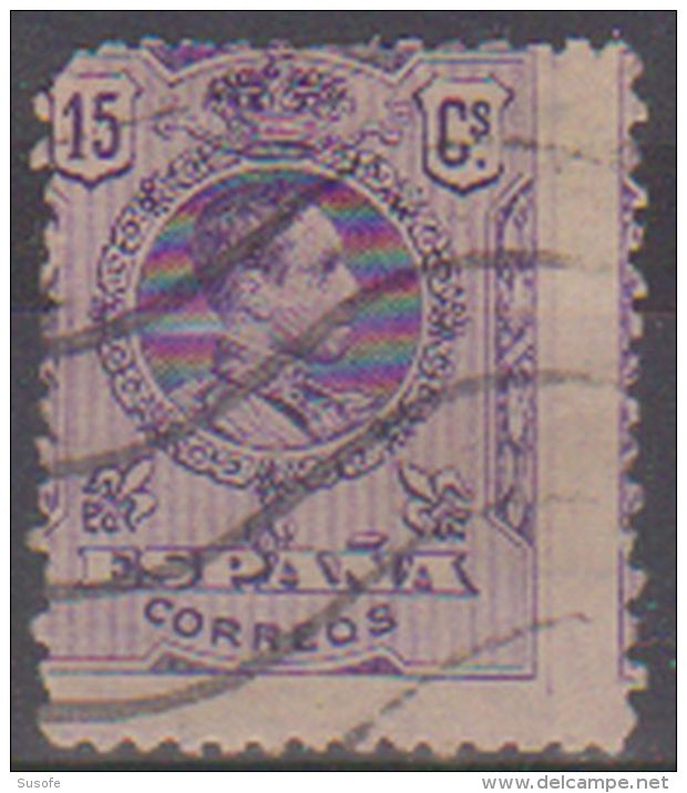 España 1909-22 Edifil 270 Sello º Rey Alfonso XIII 15c Tipo Medallon Numero De Control Al Dorso Michel 234A Yvert 245 - Gebruikt