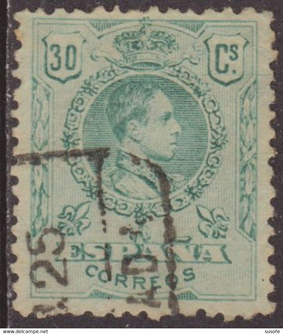 España 1909-22 Edifil 275 Sello º Rey Alfonso XIII 30c Tipo Medallon Numero De Control Al Dorso Michel 237Aa Yvert 249 - Used Stamps