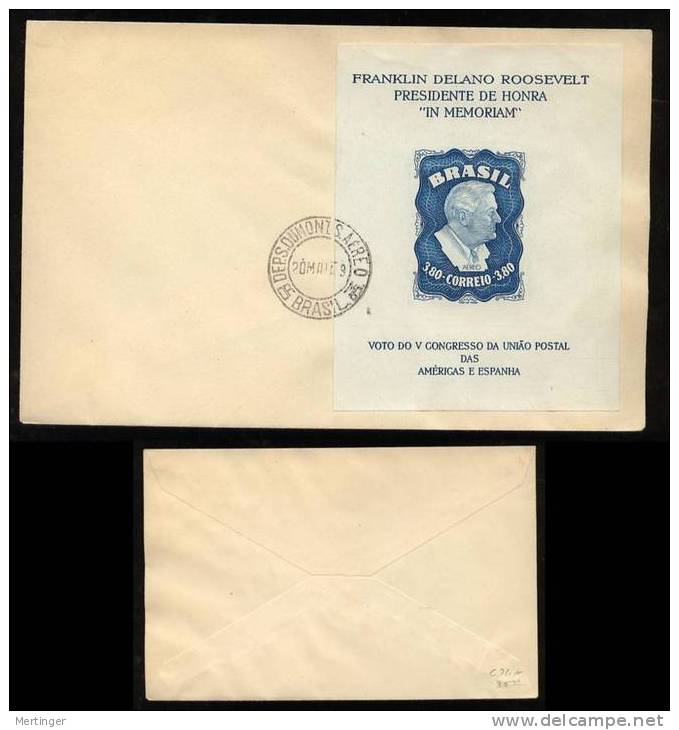 Brasilien Brazil Block 10 X FDC !! Roosevelt 1949 - Blocks & Sheetlets