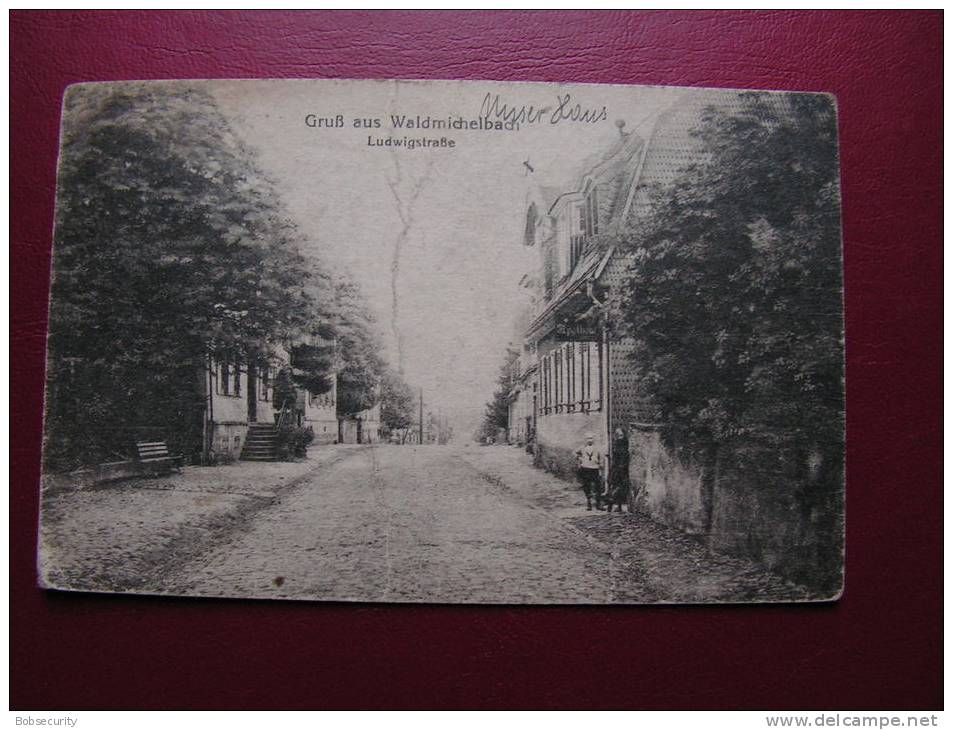 == Waldmichelbach ,  Odenwald Bug   Bahnpost 1918 - Odenwald