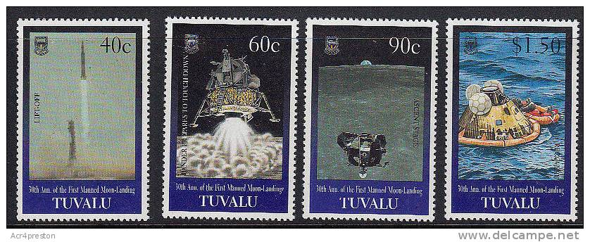 B5042 TUVALU 1999, SG841-844 30th Anniv 1st Moon Landing,  MNH - Tuvalu (fr. Elliceinseln)