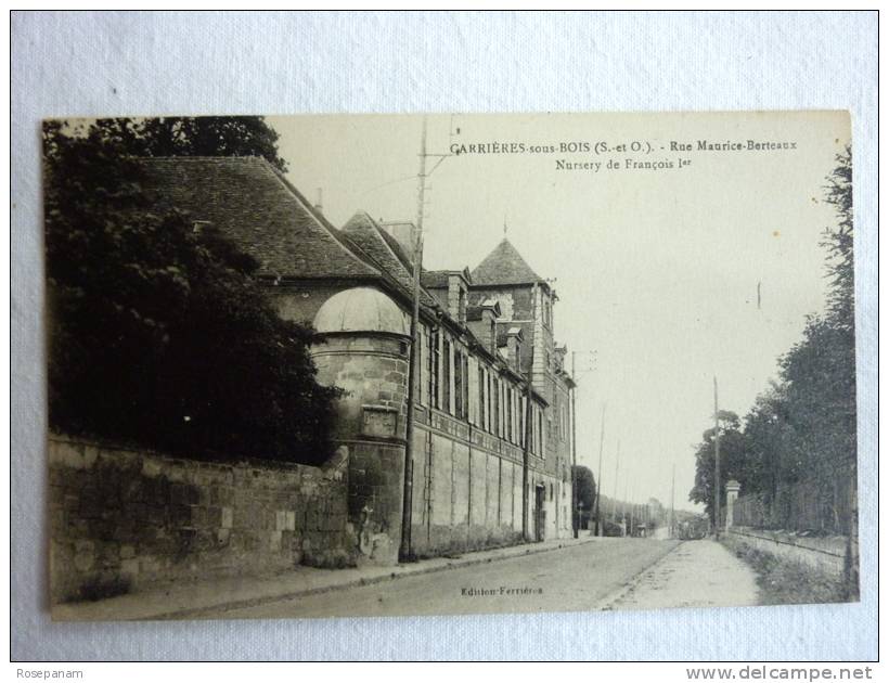 CPA Carrières Sous Bois - Rue Maurice Berteaux - Nursery De François 1er - éditions Ferrières - Cpa Non écrite - Altri & Non Classificati