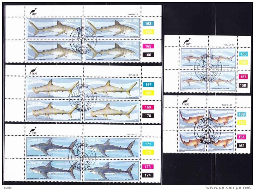 Ciskei - 1983 - Sharks  - Control Blocks Complete Set CTO - Ciskei