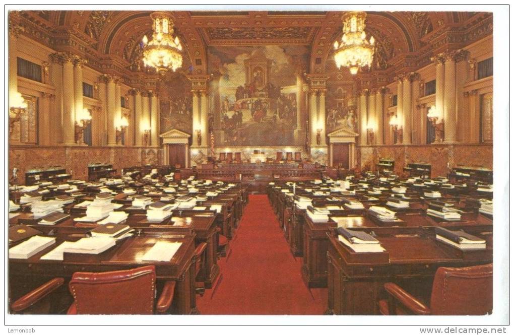 USA, Harrisburg, PA, Chamber Of The Pennsylvania House Of Representatives, Dated Unused Postcard [12996] - Harrisburg
