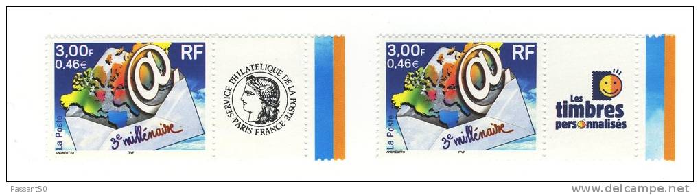 Timbres Personnalisés 3ème Millénaire YT 3365 B Logo Cérés + TPP Tirage HELIO  Maury N° 1a : 14 € Timbres Sans Phosphore - Autres & Non Classés