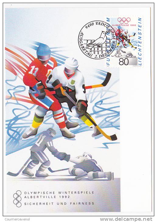 LIECHTENSTEIN - 6 Cartes Maximum - Jeux Olympiques 1992 Albertville - Barcelone - Sonstige & Ohne Zuordnung