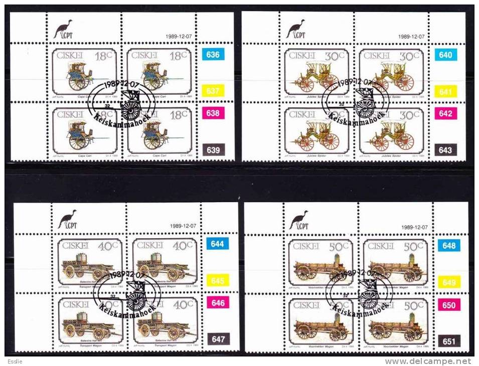 Ciskei - 1989 - Animal-drawn Transport- Full Set Control Blocks CTO - Ciskei