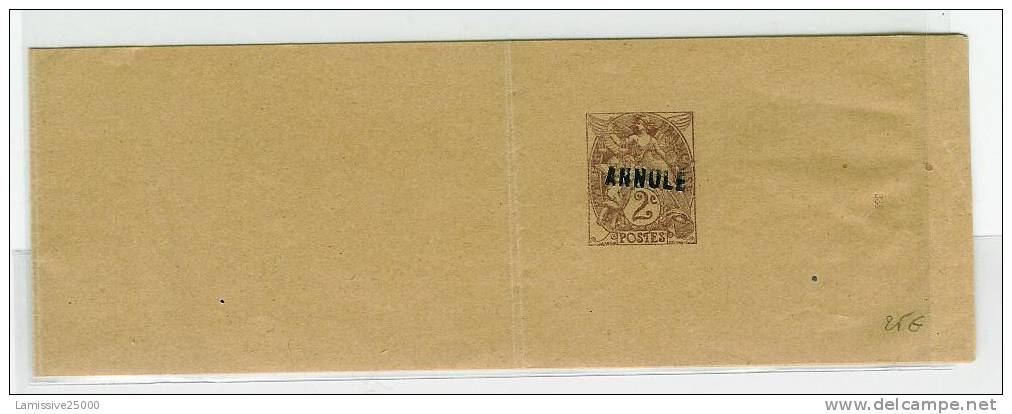 ENTIER 2c BLANC  BANDE DE JOURNAL  ANNULE - Bandes Pour Journaux