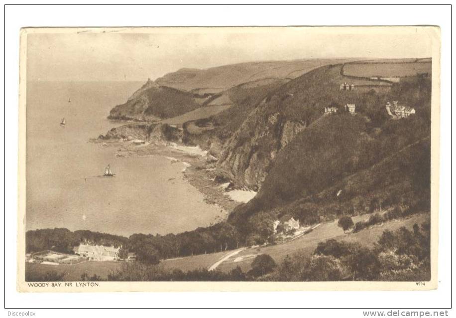 G1428 Lynton - Woody Bay - Old Mini Card / Viaggiata 1945 - Lynmouth & Lynton