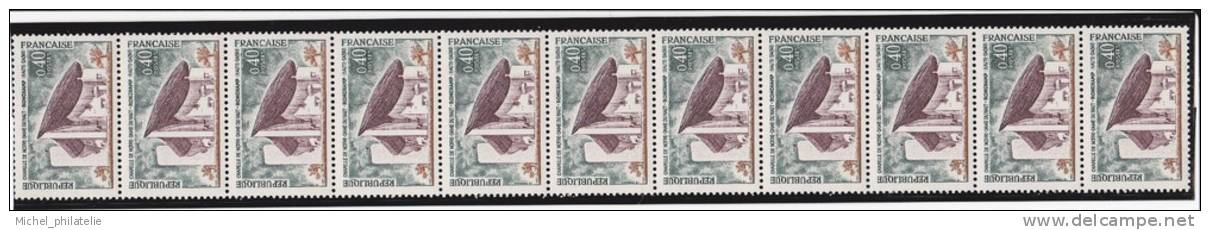 France Roulette N°63 "La Chapelle De Ronchamp N°1435 En Bande Verticale De 11 Timbres Dont 1 Avec N°420 - Roulettes