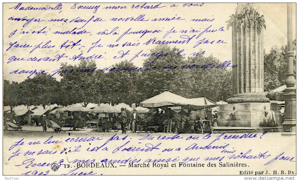 BORDEAUX - GIRONDE  (33)  - PEU COURANTE CPA PRECURSEUR BIEN ANIMEE DE 1903. - Bordeaux