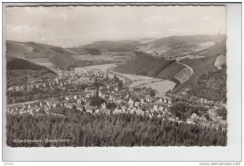 5940 LENNESTADT - ALTENHUNDEM, Blick Auf Den Ort, 1964 - Lennestadt