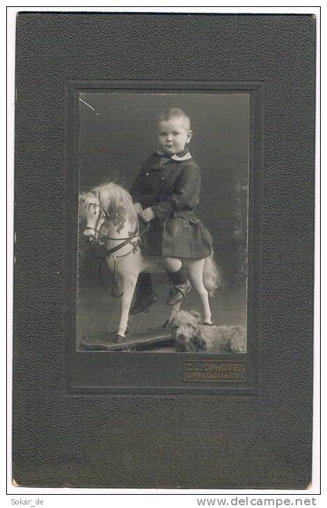 Foto Photo Kind Auf Steiff Pferd Auf Rollen, 1909 Lippstadt, Spielzeug Horse Cheval - Gegenstände