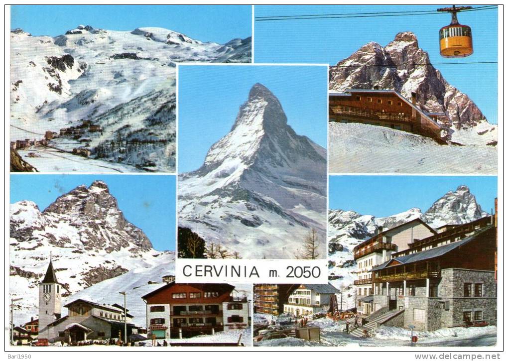 Bellissima   Cartolina   Anni  60      "    CERVINIA M.2050      " - Altri & Non Classificati