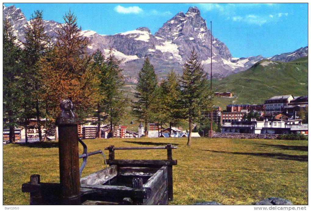 Bellissima   Cartolina   Anni  70   " CERVINIA   BREUIL    M.2004  ( Valle D'Aosta) Panorama E M.Cervino M.4478      " - Altri & Non Classificati