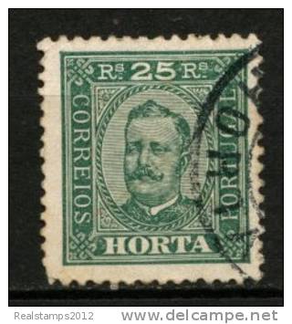 HORTA (Açores)-1892-1893, D. Carlos I.Tipos Portugal C/ Legenda «HORTA»  25 R. P.porc. D.11 3/4 X 12  (o)  MUNDIFIL Nº 5 - Horta