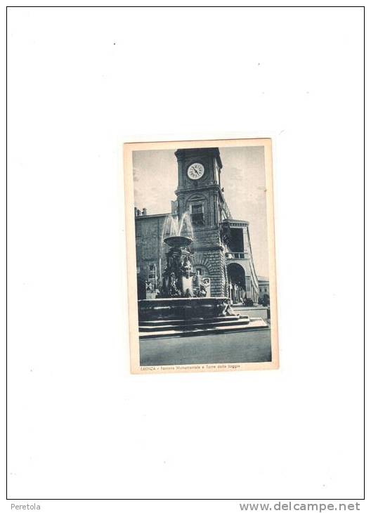 Faenza- Fontana Monumentale E Torre Della LOggia - Faenza