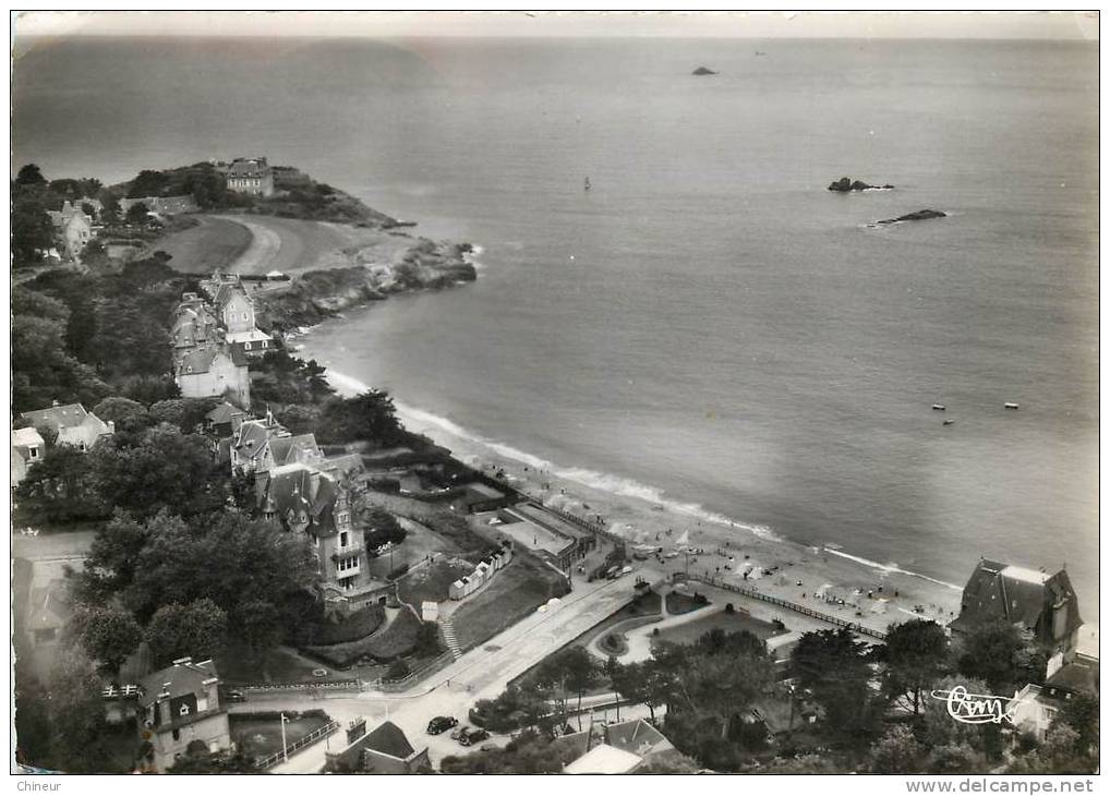 DINARD SAINT ENOGAT VUE GENERALE AERIENNE DE LA PLAGE AVEC CACHET TOUR DE FRANCE 1956 AU VERSO - Dinard